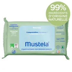 Mustela Lingettes Nettoyantes Compostables