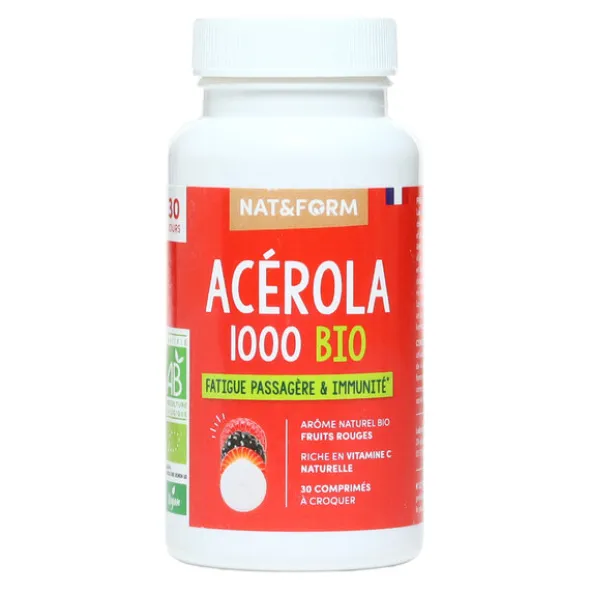 Nat et Form Acérola 1000 Bio comprimés à croquer