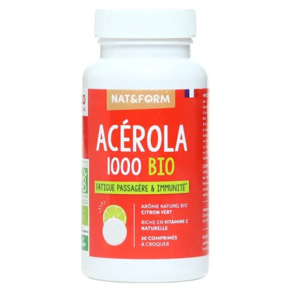 Nat et Form Acérola 1000 Bio comprimés à croquer