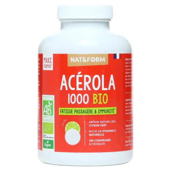Nat et Form Acérola 1000 Bio comprimés à croquer