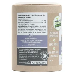 Nat et Form Ecoresponsable curcuma bio gélules