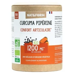 Nat et Form Ecoresponsable Curcuma Pipérine bio gélules