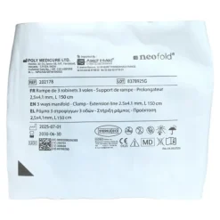 NeoFold Rampe 3 robinets 3 voies avec prolongateur et support de rampe à l'unité