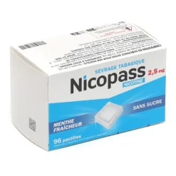 Nicopass 2,5 mg menthe fraîcheur sans sucre pastilles