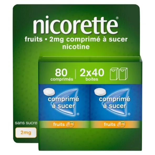 Nicorette 2 mg fruits comprimés à sucer