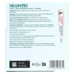 Nicorette 2 mg fruits comprimés à sucer