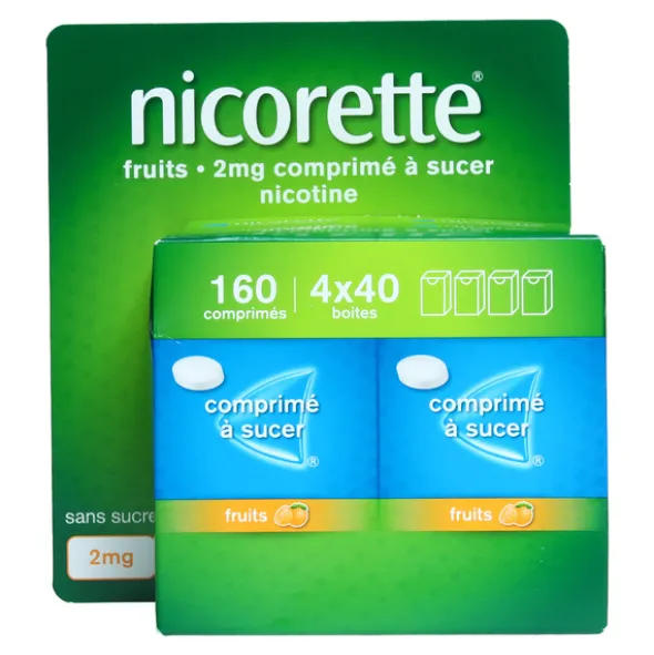 Nicorette 2 mg fruits comprimés à sucer