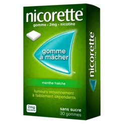 Nicorette 2 mg menthe fraîche gomme