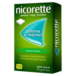 Nicorette 4 mg menthe fraîche gomme