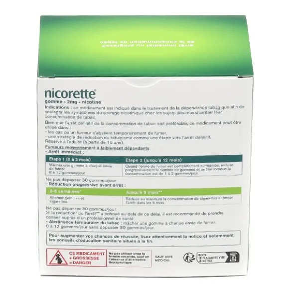 Nicorette 2 mg menthe glaciale gomme