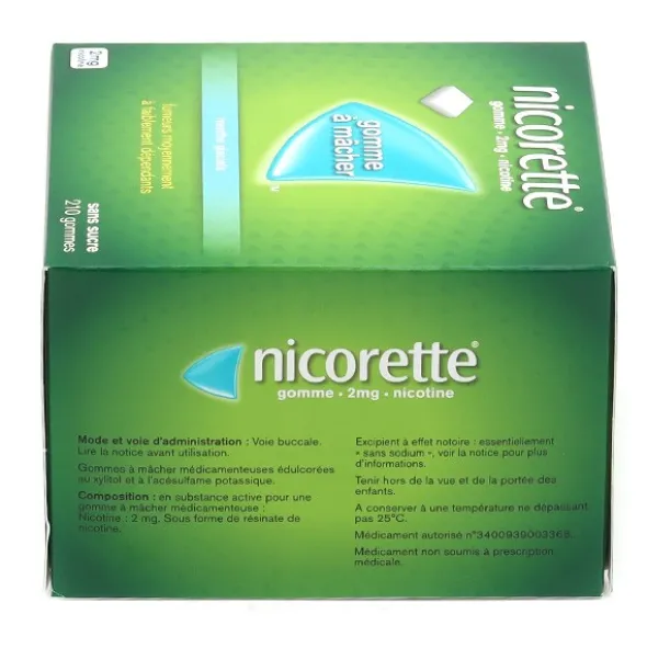 Nicorette 2 mg menthe glaciale gomme
