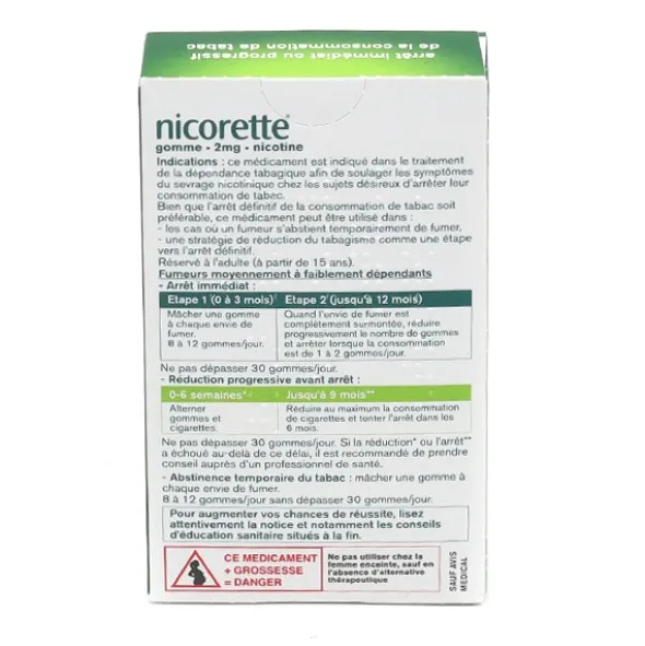 Nicorette 2 mg menthe glaciale gomme