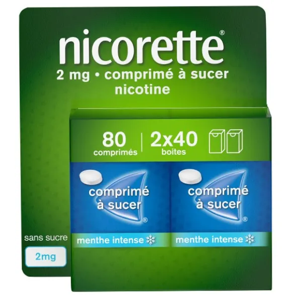 Nicorette 2 mg menthe intense comprimé