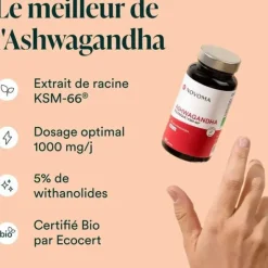 Novoma Ashwagandha bio KSM 66 gélules