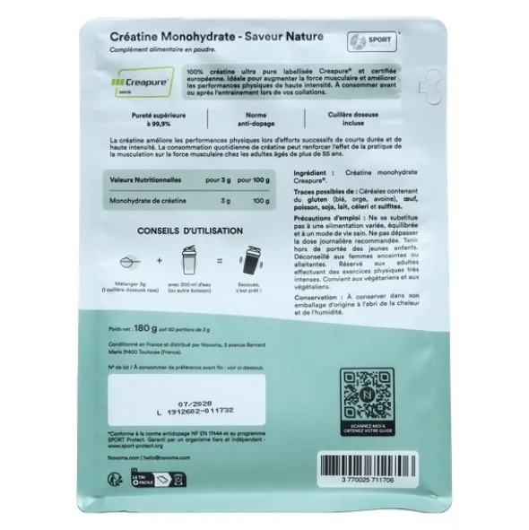 Novoma Créatine Créapure poudre