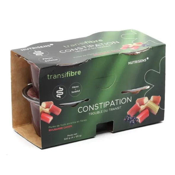 Nutrisens Transifibre Purée de fruits Rhubarbe Cassis