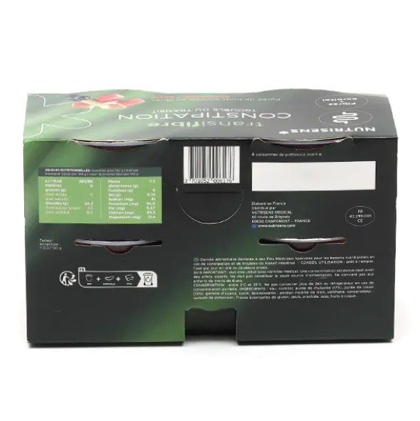 Nutrisens Transifibre Purée de fruits Rhubarbe Cassis