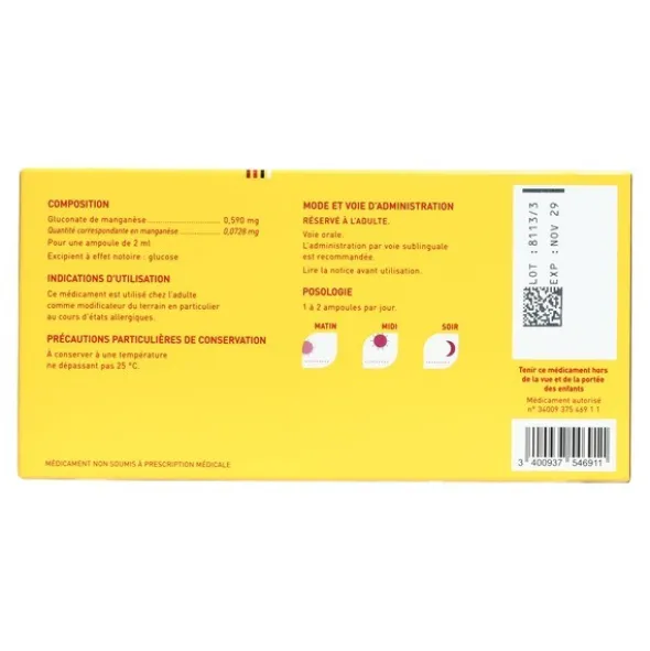 Oligosol manganèse ampoules