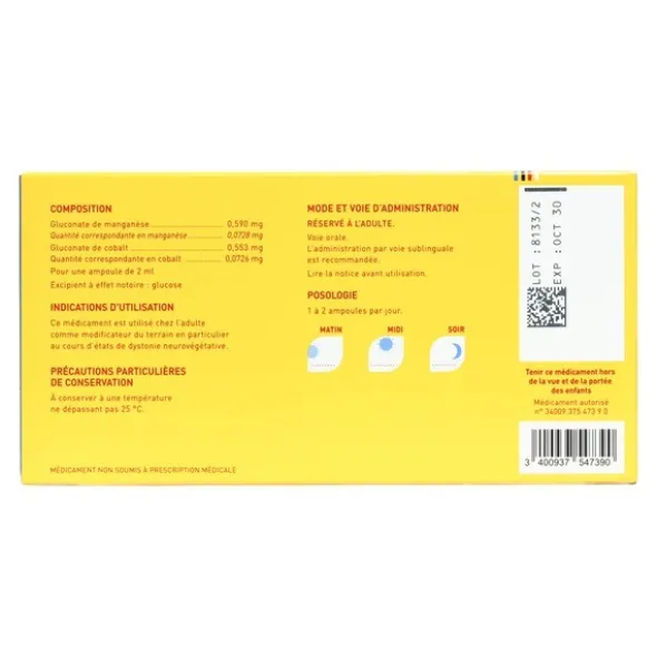 Oligosol Manganèse Cobalt ampoule