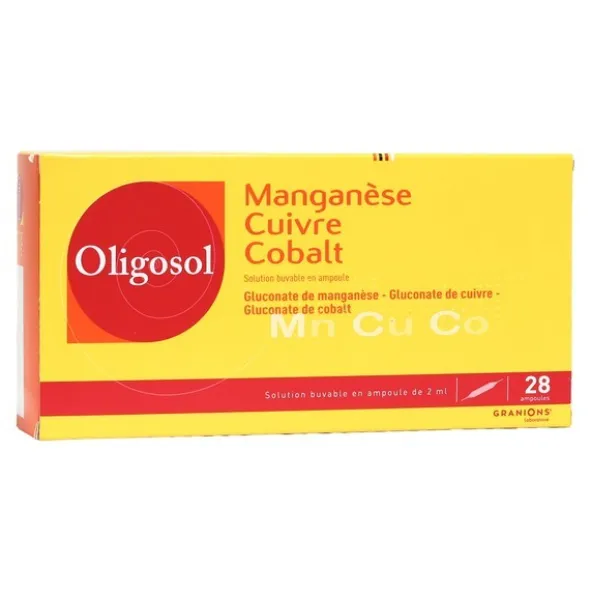 Oligosol manganèse cuivre cobalt ampoules