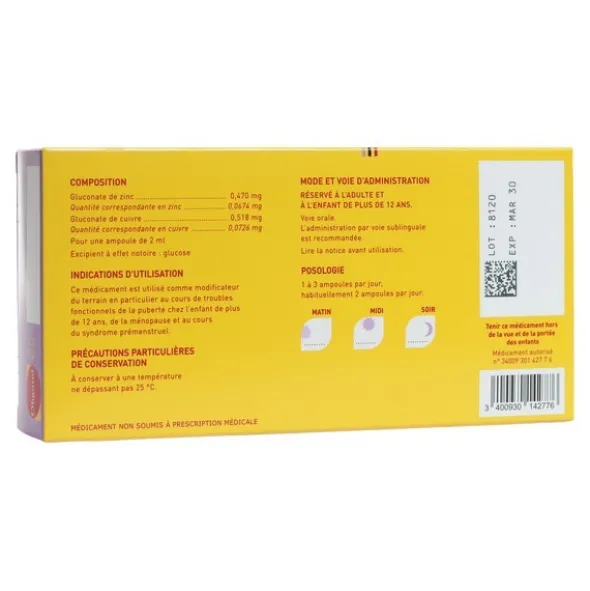 Oligosol Zinc Cuivre ampoule