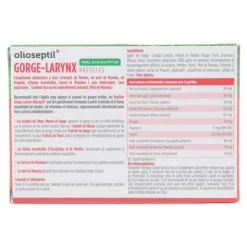 Olioseptil Gorge Larynx pastilles Miel Eucalyptus
