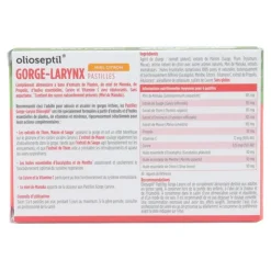 Olioseptil Gorge Larynx pastilles Miel Citron