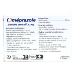 Oméprazole 20 mg gélules Zentiva