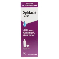 Ophtaxia solution de lavage oculaire avec œillère
