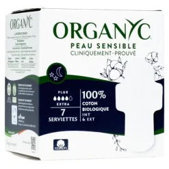 Organyc Coton bio serviettes hygiéniques Nuit flux extra