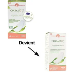 Organyc serviettes Douceur maternité Coton bio Super absorbantes