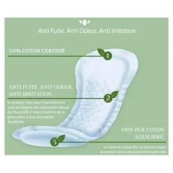 Organyc Serviettes Fuites urinaires Normal 3 gouttes