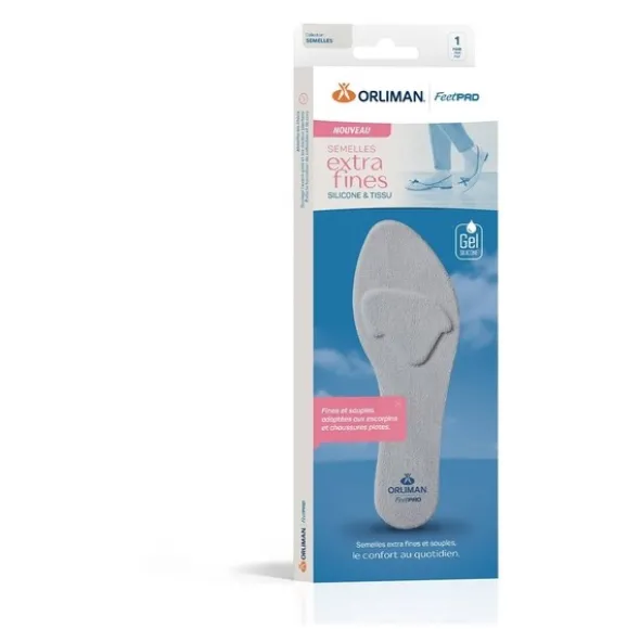 Orliman FeetPad Semelles extra fines Silicone et tissu