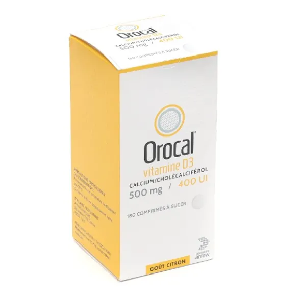 Orocal D3 500 mg 400 UI comprimé à sucer