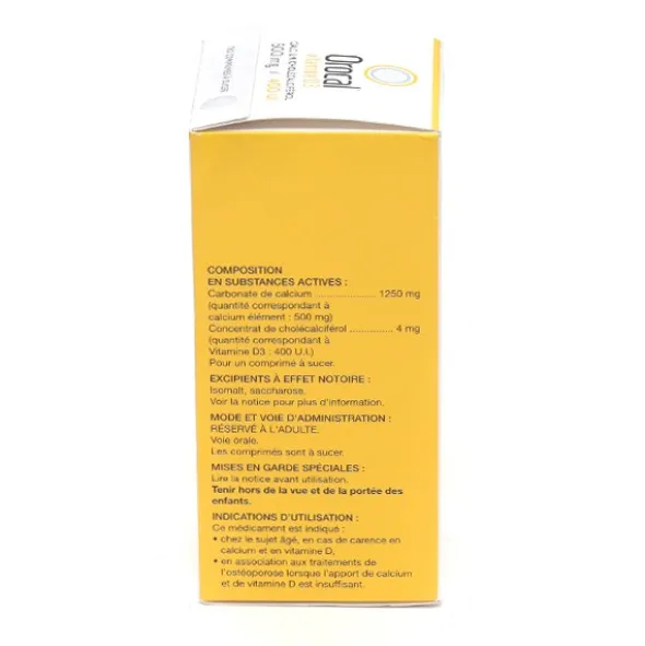 Orocal D3 500 mg 400 UI comprimé à sucer