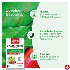 Ortis Fruits et Fibres Forte transit intestinal comprimés