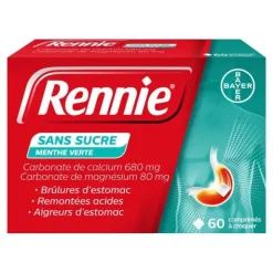 Pastille Rennie sans sucre menthe verte