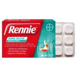 Pastille Rennie sans sucre menthe verte