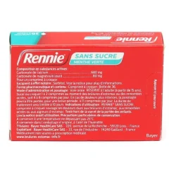 Pastille Rennie sans sucre menthe verte