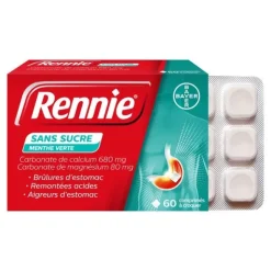 Pastille Rennie sans sucre menthe verte