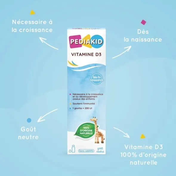 Pediakid Vitamine D3 200 UI gouttes buvables