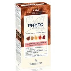 Phytocolor kit coloration permanente blond cuivré doré 7.43