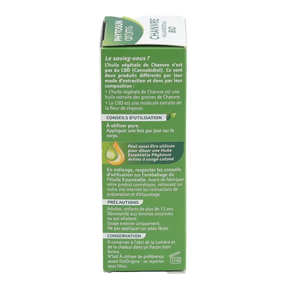 Phytosun Arôms huile végétale Chanvre Bio