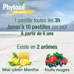Phytoxil Mal de gorge pastilles miel citron menthe