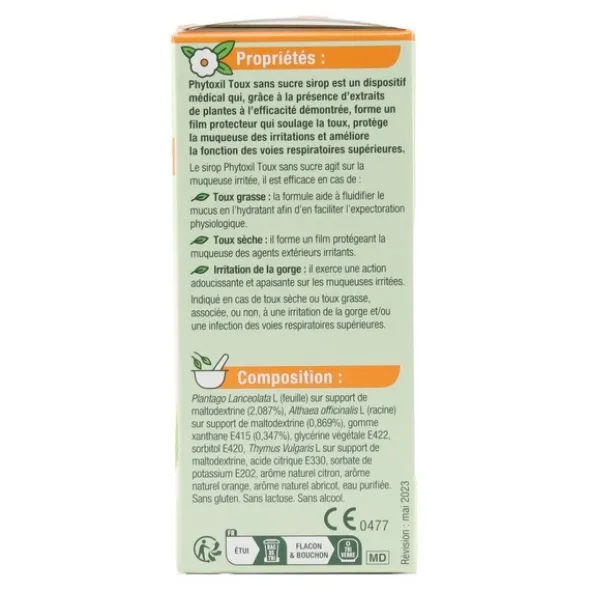 Phytoxil toux sirop sans sucre