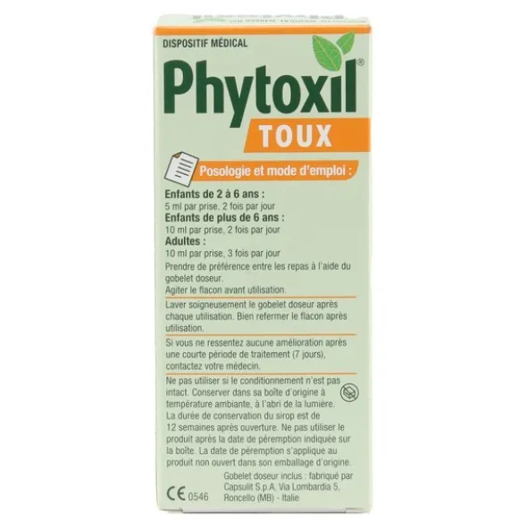 Phytoxil toux sirop sans sucre