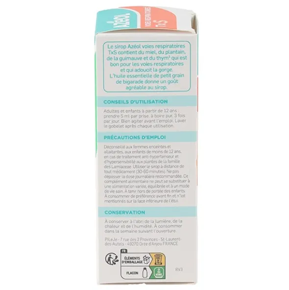 Pileje Azéol sirop Voies respiratoires TxS