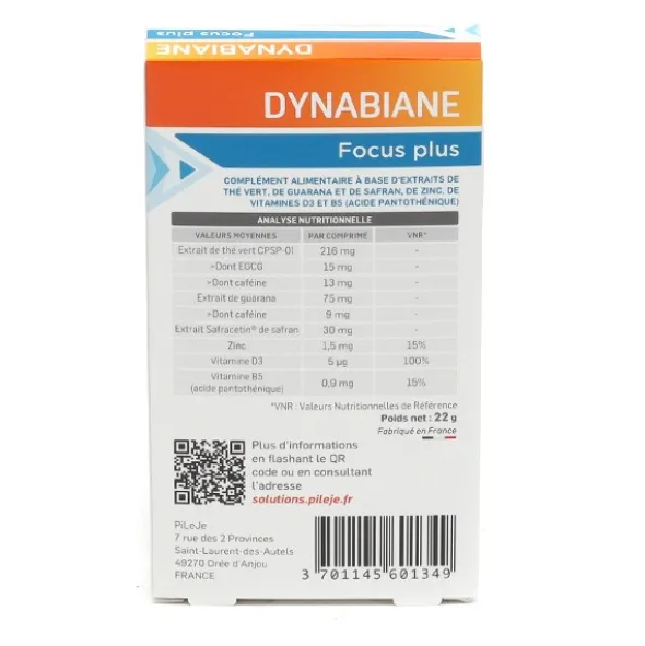 PiLeJe Dynabiane Focus plus comprimés