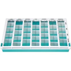 Pilulier hebdomadaire modèle hospitalier 28 cases