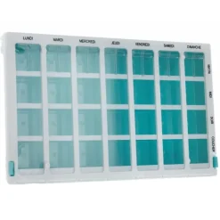 Pilulier hebdomadaire modèle hospitalier 28 cases